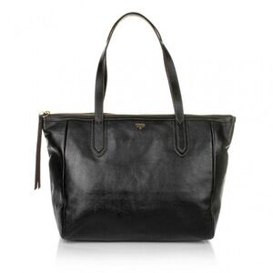 Fossil Sydney tote, black pebbled leather